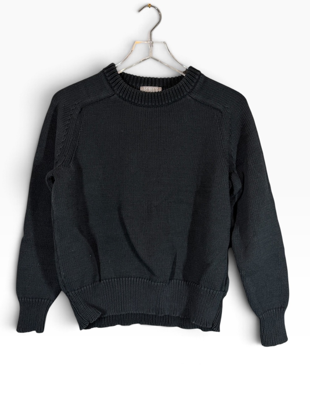 J.CREW Women's Small Faded Black Faded Relaxed Pullover Crewneck Sweater